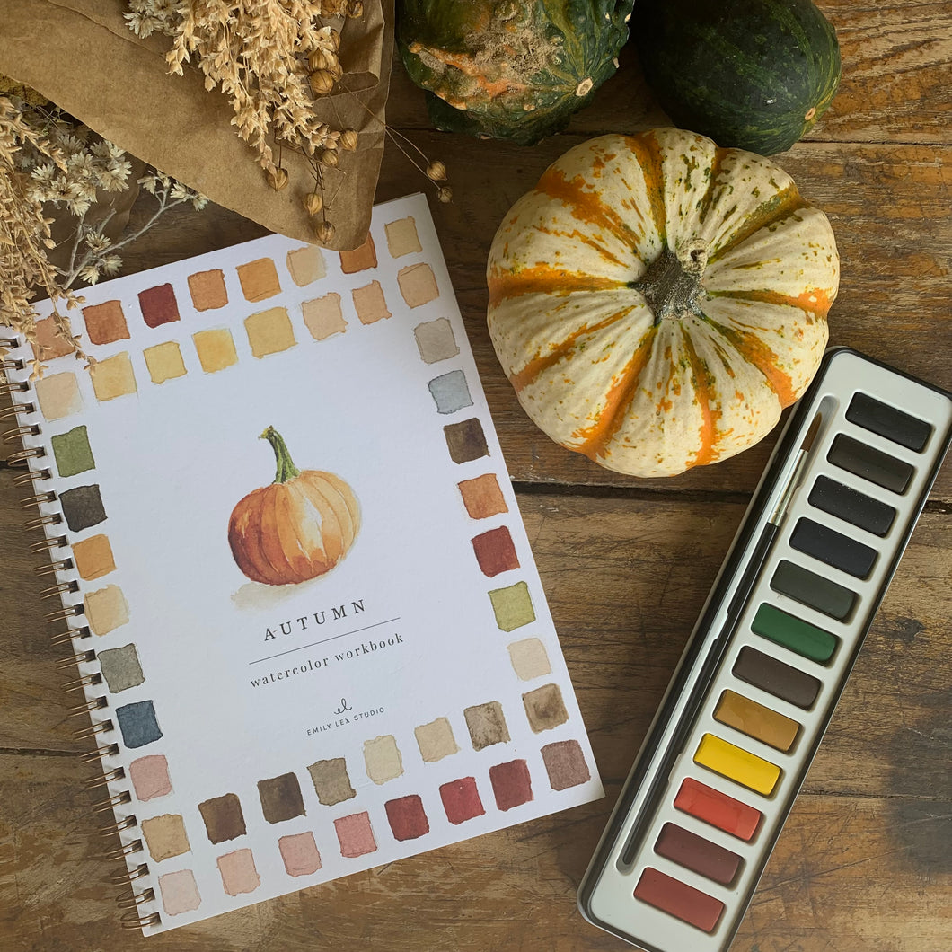 Autumn Watercolor Workbook & Paint Set