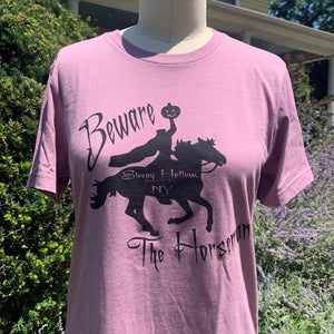 Beware The Horseman Ultra Soft Unisex T-Shirt in Heathered Orchid