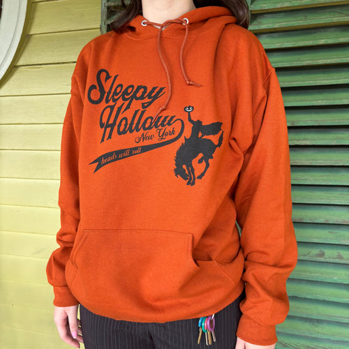 Sleepy Hollow Orange Hooded Baseball Logo Sweatshirt