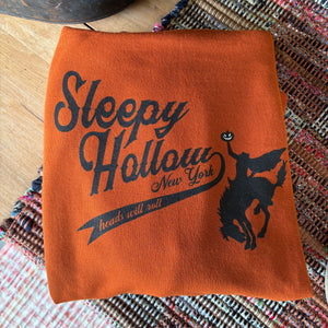 Sleepy Hollow Orange Hooded Baseball Logo Sweatshirt